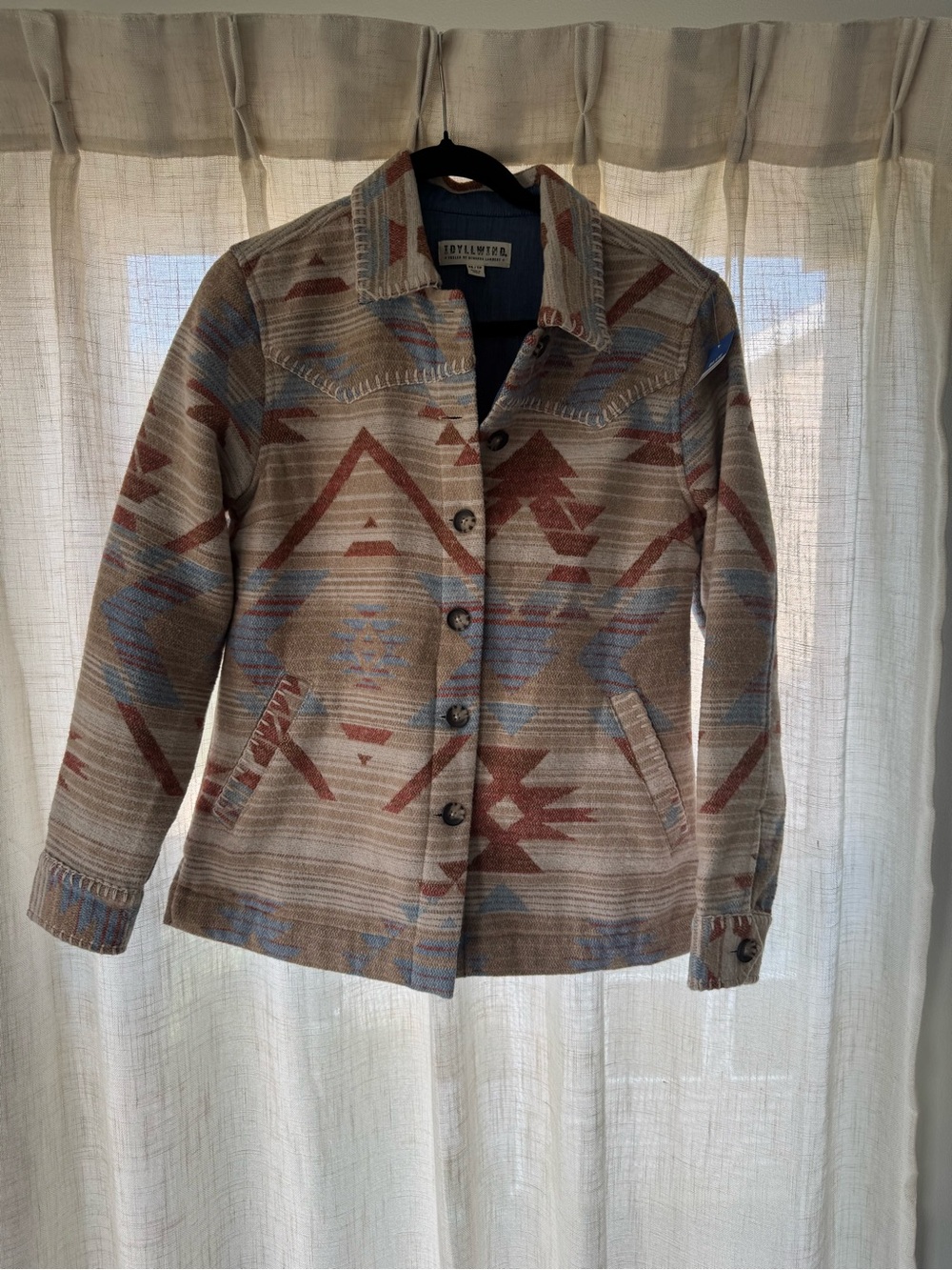 Idyllwind Beige, Rust & Light Blue Patterned Utility Jacket - Picture 9 of 10